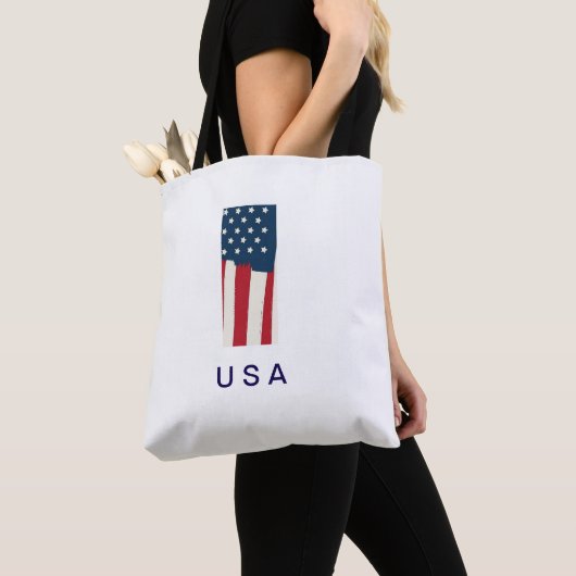 USA Flag Carrying Tote  トートバッグ (クローズアップ)