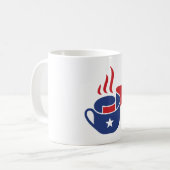 USA Flag Coffee Cup Patriotic Ceramic Mug コーヒーマグカップ (正面左)