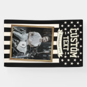 USA Flag Custom Photo Banner, Black Flag Patriotic 横断幕 (横)