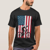 USA Flag Cycling – Patriotic Bike Tシャツ (正面)