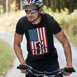 USA Flag Cycling – Patriotic Bike Tシャツ