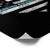 Usa Flag Diabetes Awareness Heart Family Support  ポスター (角)