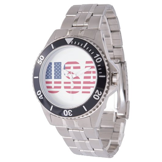 USA Flag Dial Men's Watch - Stars and Stripes USA 腕時計 (アングル)