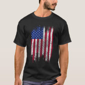 USA Flag Distressed Halftone Design Tシャツ (正面)