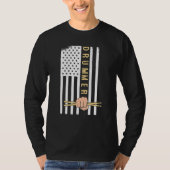 Usa Flag Drum Sticks Cool Patriotic American Drumm Tシャツ (正面)