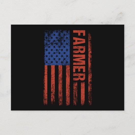USA Flag Farmer Farm Farming Ranch Tractor Agricul ポストカード (正面)