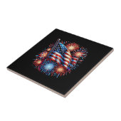 USA Flag Fireworks Patriotic タイル (側面)