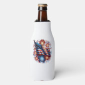 USA Flag Fireworks Patriotic ボトルクーラー (ボトル正面)