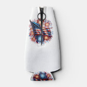 USA Flag Fireworks Patriotic ボトルクーラー (裏面)