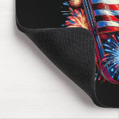 USA Flag Fireworks Patriotic マウスパッド (コーナー)