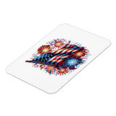 USA Flag Fireworks Patriotic マグネット (左側)