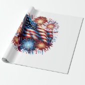 USA Flag Fireworks Patriotic ラッピングペーパー (アンロールド)