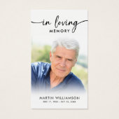 USA Flag Funeral Loving Memory Photo Prayer Cards (正面)