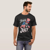 USA Flag Funny Happy 4th Of July Outfits for Women Tシャツ (正面フル)