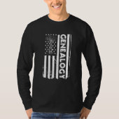 USA Flag Genealogy Apparel American Ancestry Ameri Tシャツ (正面)