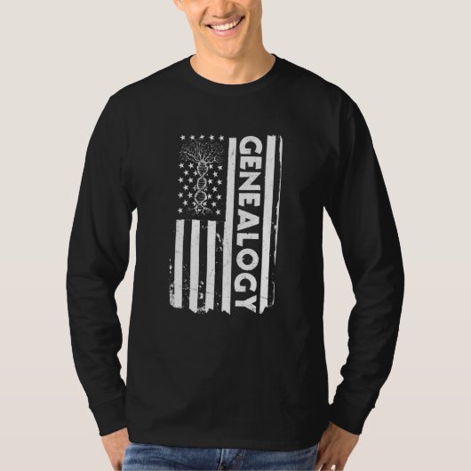 USA Flag Genealogy Apparel American Ancestry Ameri Tシャツ (正面)