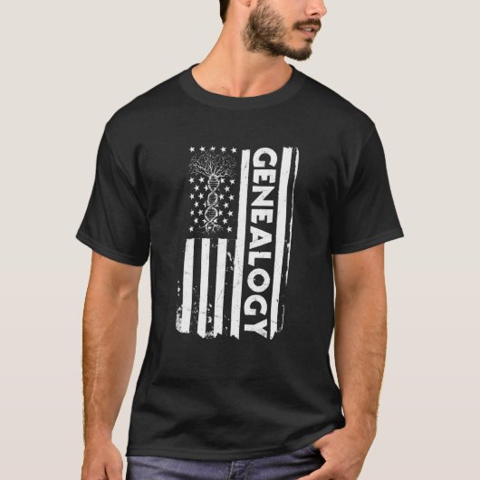 USA Flag Genealogy Apparel American Ancestry Ameri Tシャツ (正面)