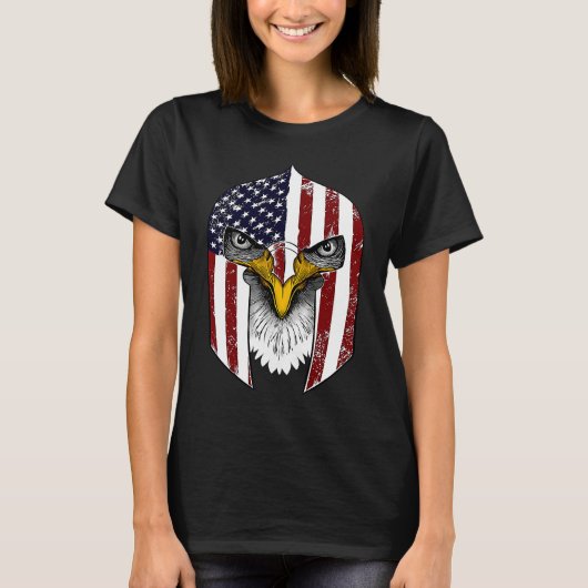 USA Flag Gladiator Helmet Declaration of Independe Tシャツ (正面)