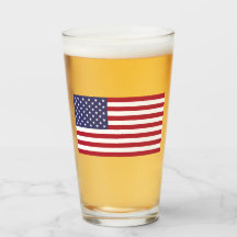 USA Flag Glass Cup