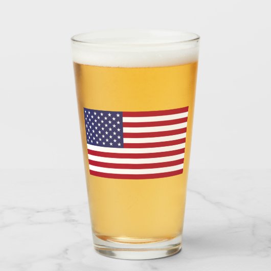 USA Flag Glass Cup タンブラーグラス (ドリンク正面)
