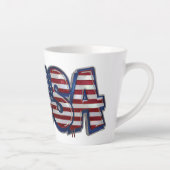USA Flag Graffity Personalized Text カフェラテマグ (右)