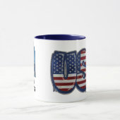 USA Flag Graffity Personalized Text マグカップ (中央)