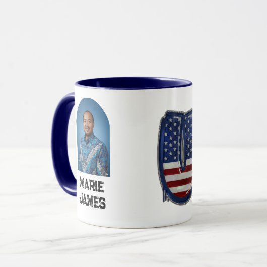 USA Flag Graffity Personalized Text マグカップ (正面左)