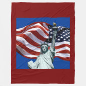 USA Flag Lady Liberty Fleece Blanket フリースブランケット (正面)