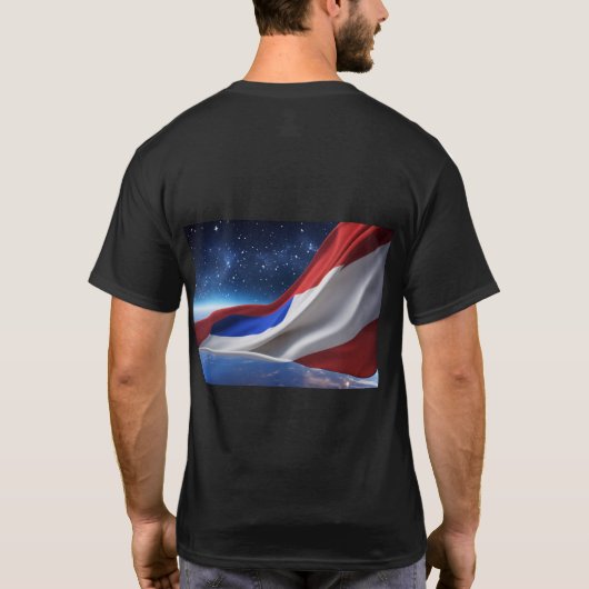 USA Flag Logo Basic Dark T-Shirt Tシャツ (裏面)