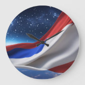 USA Flag Logo Wall Clock ラージ壁時計 (正面)