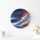 USA Flag Logo Wall Clock ラージ壁時計 (ホーム)
