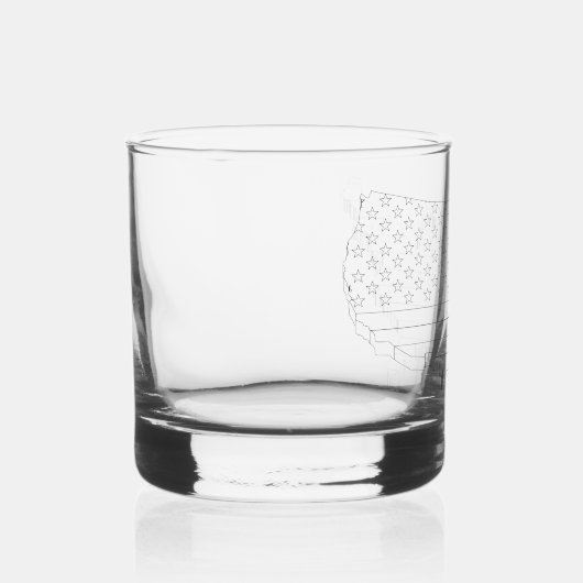 USA flag & map  ウイスキーグラス (右)