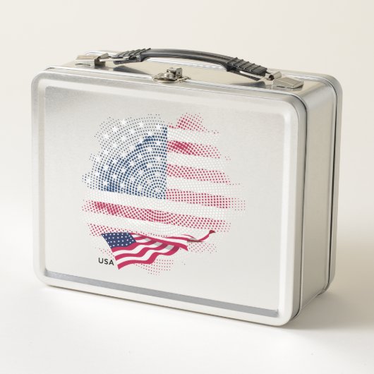USA flag Metal Lunch Box メタルランチボックス (正面)