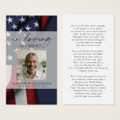 USA Flag Military Memorial Photo Prayer Card (正面&裏面)