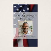 USA Flag Military Memorial Photo Prayer Card (正面)