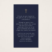 USA Flag Military Photo Cross Funeral Prayer Card (裏面)