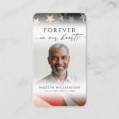 USA Flag Military Photo Cross Memorial Prayer Card 名刺 (正面)