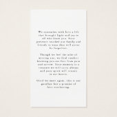 USA Flag Military Photo Forever Hearts Prayer Card (裏面)