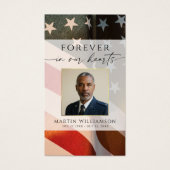 USA Flag Military Photo Forever Hearts Prayer Card (正面)