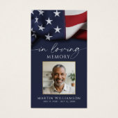 USA Flag Military Photo Funeral Prayer Card (正面)