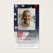 USA Flag Military Sympathy Photo Prayer Card (正面)