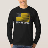 USA Flag Minnesota Purple & Yellow Minnesota Ameri Tシャツ (正面)