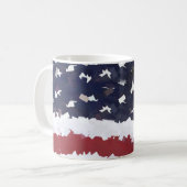 USA Flag Paper Mache-Look  コーヒーマグカップ (正面左)