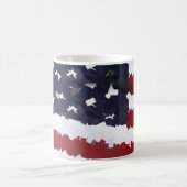 USA Flag Paper Mache-Look  コーヒーマグカップ (中央)