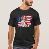 USA Flag Patriotic 4th July Independence Day Caval Tシャツ (正面)