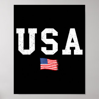 Usa flag patriotic american flag 4th of july men ポスター