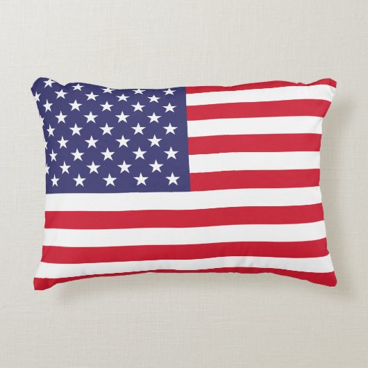 USA Flag Patriotic American Red White Blue アクセントクッション (正面)