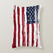USA Flag Patriotic American Red White Blue アクセントクッション (正面(垂直))