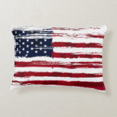USA Flag Patriotic American Red White Blue アクセントクッション (裏面)