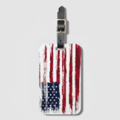 USA Flag Patriotic American Red White Blue ラゲッジタグ (正面縦)